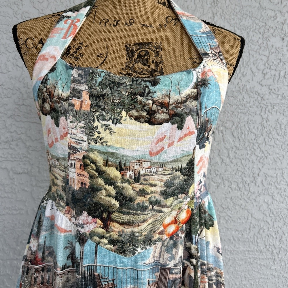 Italian Scenic Print Halter Sundress - Picture 2 of 12